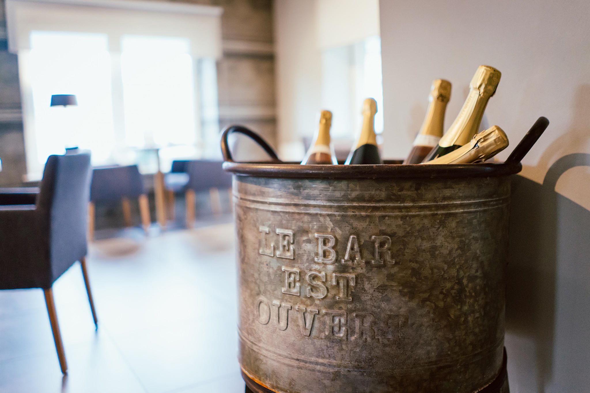 Bouteilles de champagne du restaurant